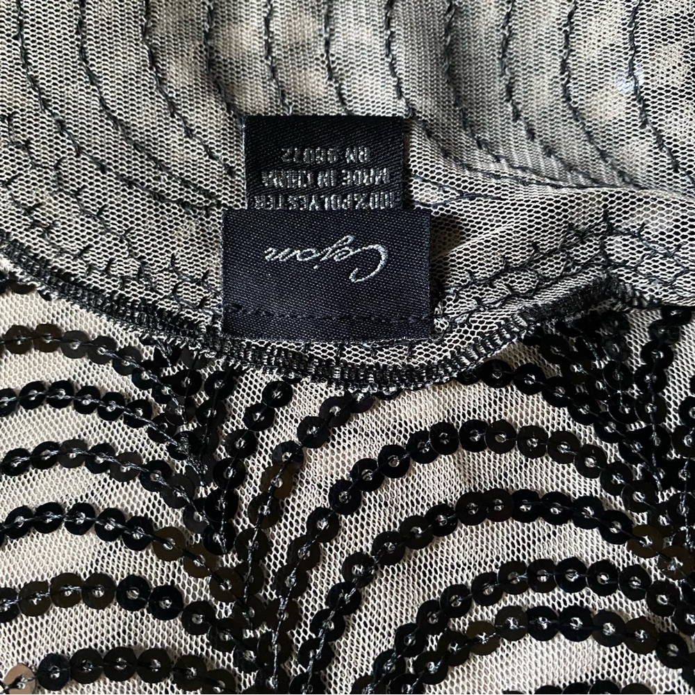 Vintage Cejon black sequin long scarf - Picture 7 of 8